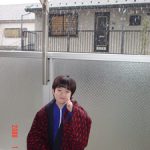 ハンテンを着て雪空見物